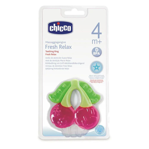 

Прорезыватель для зубов Chicco Fresh Relax Вишня пластик розовый (от 3 мес), Fresh Relax Вишня