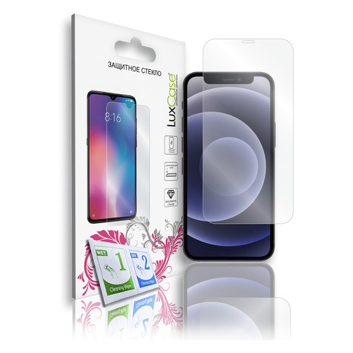 

Защитное стекло для экрана LuxCase для Apple iPhone 13/13 Pro прозрачная, 1 шт [83174], LuxCase