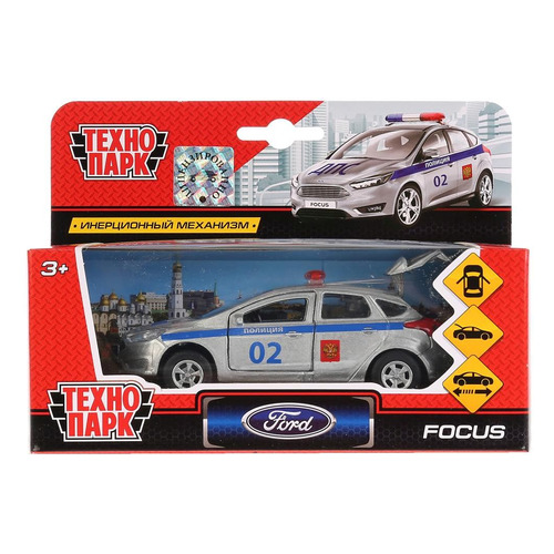 

Игрушка Технопарк Ford Focus, полицейская машина [sb-17-81-ff-p-wb], Серебристый, Ford Focus