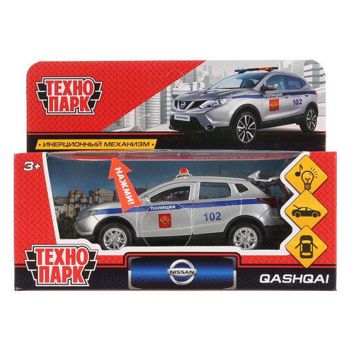 

Игрушка Технопарк Nissan Qashqai, полицейская машина [qashqai-p-sl], Серебристый, Nissan Qashqai