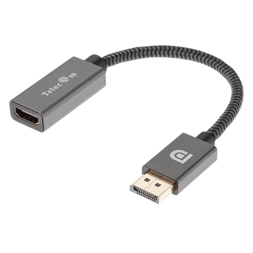

Кабель-переходник аудио-видео Telecom TA560, DisplayPort (m) - HDMI (f) , ver 1.2, ver 2.0, 0.2м, GOLD, серый, Telecom TA560