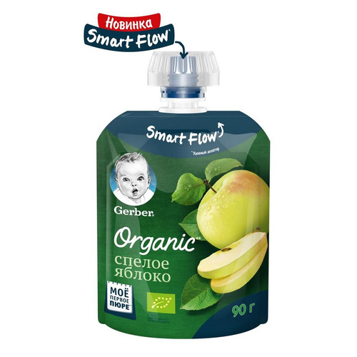 

Пюре GERBER Organic, фруктовое, Спелое яблоко, с 4 месяцев, 90 г [12319586], Спелое яблоко