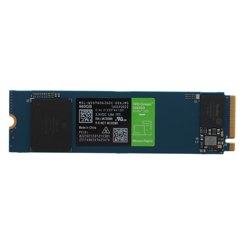 

SSD накопитель WD Green SN350 WDS960G2G0C 960ГБ, M.2 2280, PCI-E x4, NVMe, WDS960G2G0C