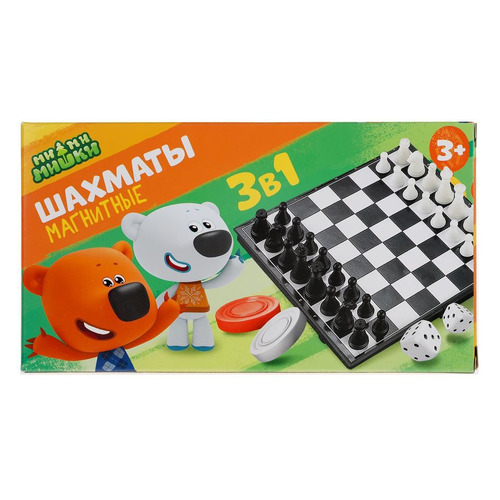 фото Магнитная настольная игра играем вместе ми-ми-мишки шахматы 3 в 1 [g049-h37025-r2]