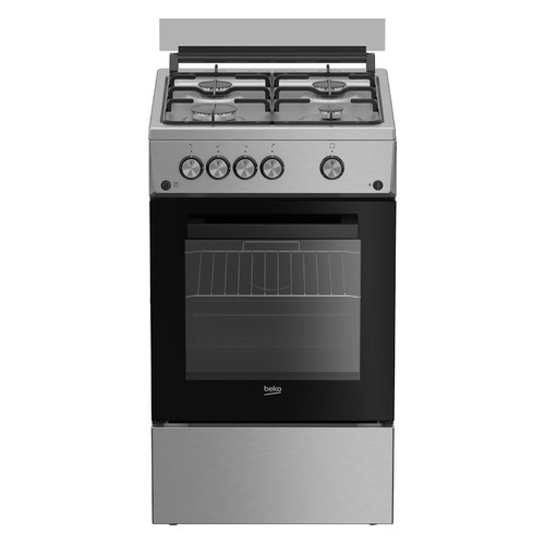 

Газовая плита Beko FSG52010GXC, газовая духовка, стеклянная крышка, эмалированная сталь, нержавеющая сталь и черный, FSG52010GXC