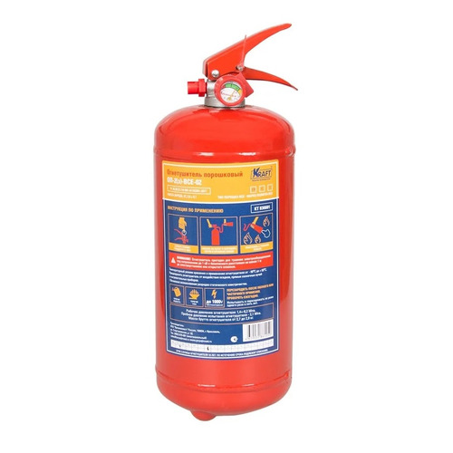 

Огнетушитель KRAFT ОП -2, порошковый, заряд 2кг, красный [kt 830601], ОП -2