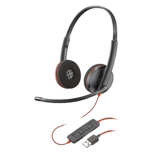 

Гарнитура POLY Blackwire C3220, для компьютера, накладные, черный [209745-201], Blackwire C3220