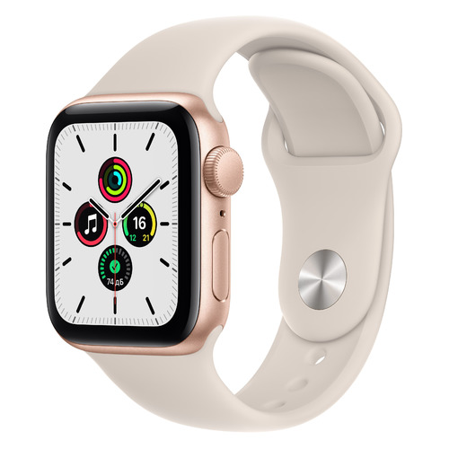 фото Смарт-часы apple watch se 2021, 40мм, золотой / сияющая звезда [mkq03ru/a]