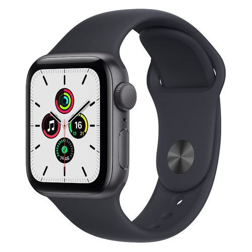 фото Смарт-часы apple watch se 2021, 40мм, серый космос / темная ночь [mkq13ru/a]