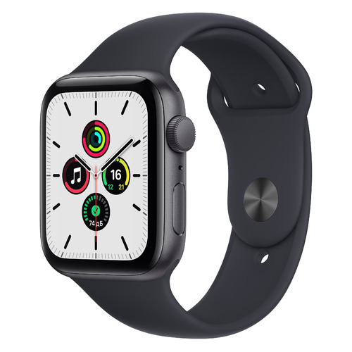 фото Смарт-часы apple watch se 2021, 44мм, серый космос / темная ночь [mkq63ru/a]