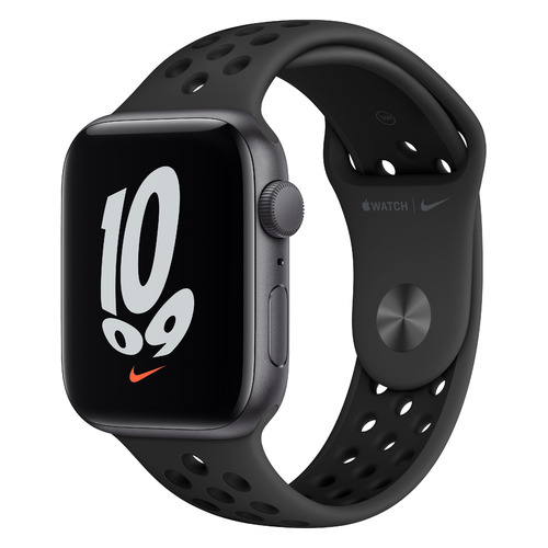 фото Смарт-часы apple watch se 2021 nike, 44мм, серый космос / антрацитовый/черный [mkq83ru/a]