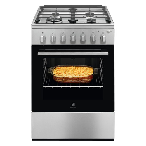 

Газовая плита Electrolux RKG600005X, газовая духовка, стеклянная крышка, нержавеющая сталь и черный, RKG600005X