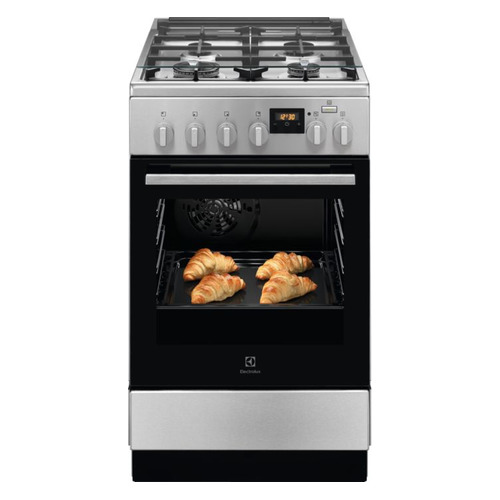 

Газовая плита Electrolux RKK560200X, электрическая духовка, стеклянная крышка, нержавеющая сталь и черный, RKK560200X
