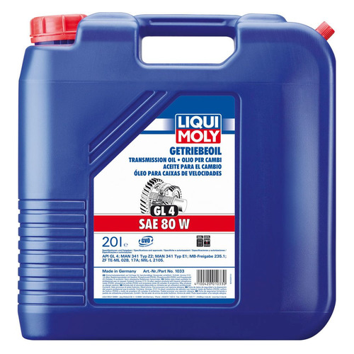 фото Масло трансмиссионное минеральное liqui moly getriebeoil, 80w, 20л [1033]