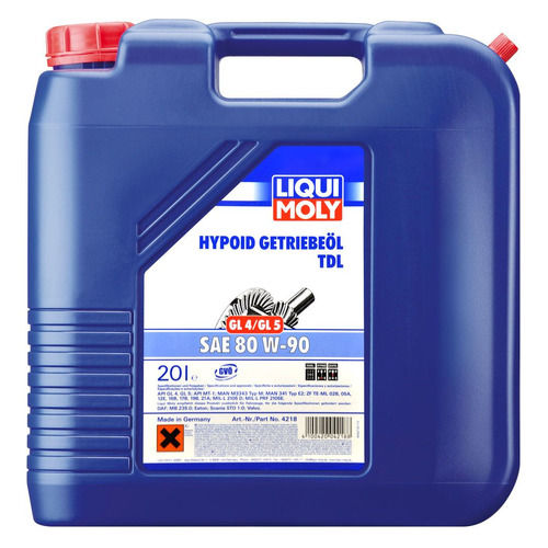 фото Масло трансмиссионное минеральное liqui moly hypoid-getriebeoil tdl, 80w-90, 20л [4218]