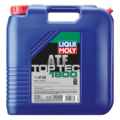 фото Масло трансмиссионное синтетическое liqui moly top tec atf 1800, 20л [3688]