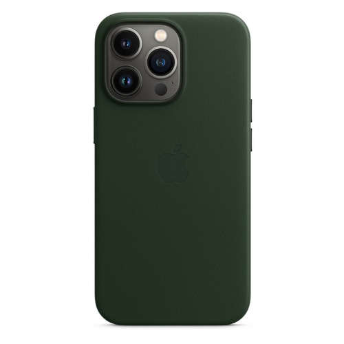 фото Чехол (клип-кейс) apple leather case with magsafe, для apple iphone 13 pro, зеленая секвойя [mm1g3ze/a]