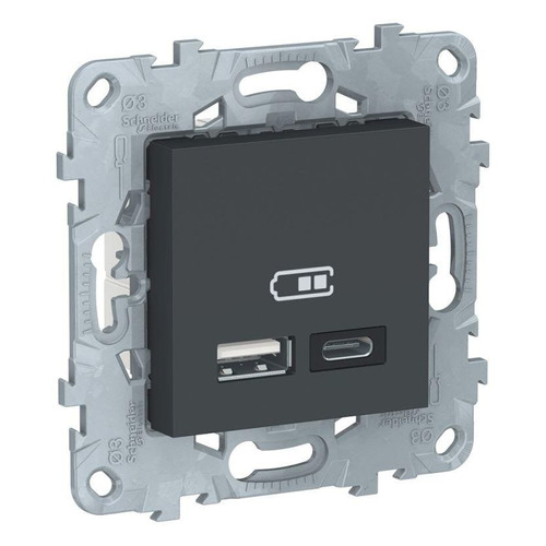 фото Розетка usb schneider electric unica new nu501854 двойн. скрыт. ip20 антрацит