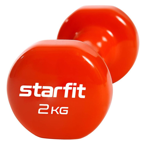 фото Гантель starfit core db-101 1гант. 2кг винил. оранжевый (ут-00018823)