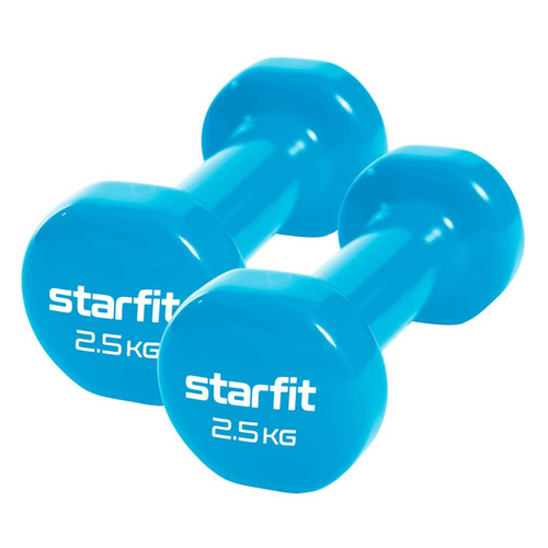 фото Набор гантелей starfit core db-101 2гант. 2.5кг винил. синий (ут-00020384)