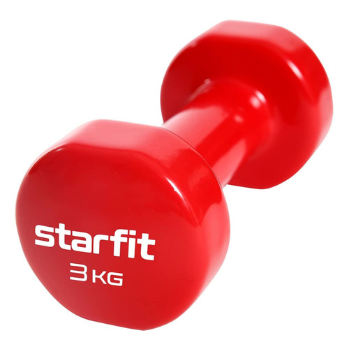 фото Гантель starfit core db-101 1гант. 3кг винил. красный (ут-00018825)