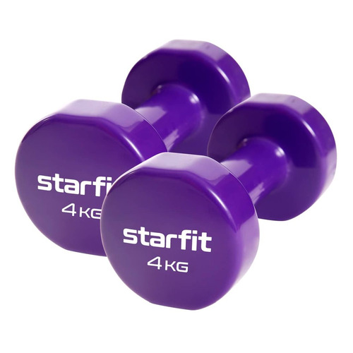 фото Набор гантелей starfit core db-101 2гант. 4кг винил. фиолетовый (ут-00020386)