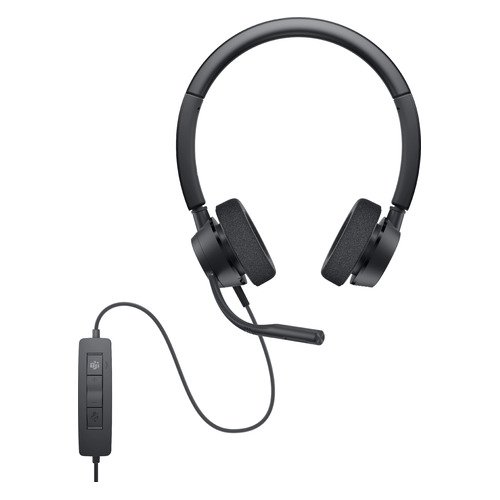 

Гарнитура DELL Pro WH3022, для компьютера, накладные, черный [520-aatl], Pro WH3022