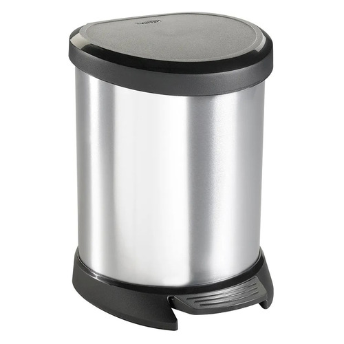 

Контейнер Curver Metal bin для мусора 5л серебристый/черный (185376), Metal bin