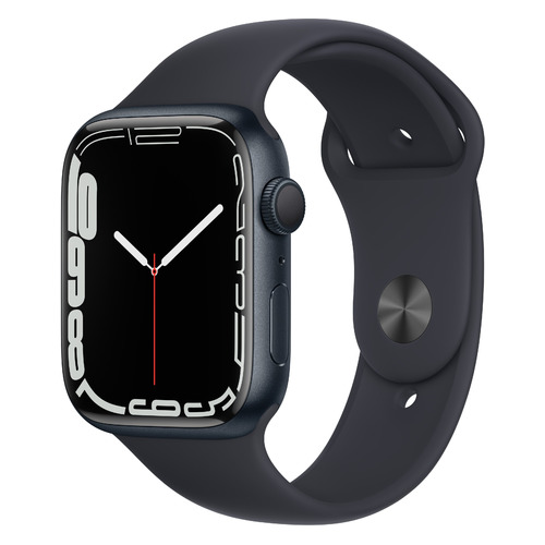 фото Смарт-часы apple watch series 7 mkn53ru/a, 45мм, темная ночь / черный