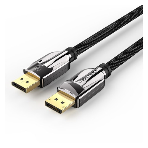 фото Кабель аудио-видео vention, displayport (m) - displayport (m) , ver 1.4, 3м, gold, черный [hcabi] noname