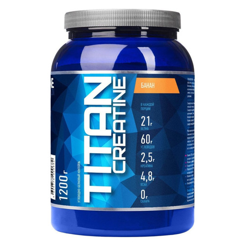 

Гейнер RLINE Titan creatine, 1, порошок, 1,2кг, банан, Titan creatine