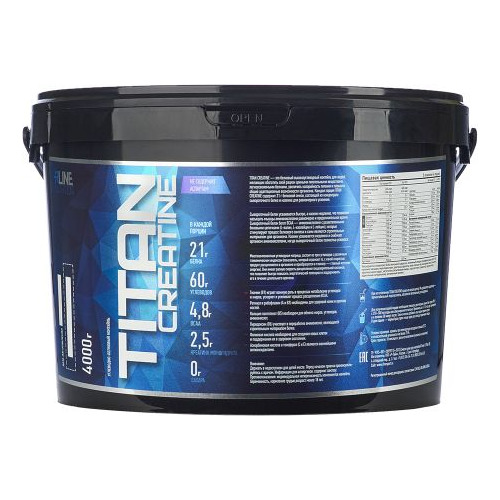 

Гейнер RLINE Titan creatine, 1, порошок, 4кг, ваниль, Titan creatine