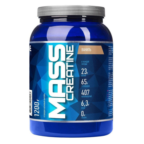 

Гейнер RLINE Mass+Creatine, 1, порошок, 1.2кг, ваниль, Mass+Creatine