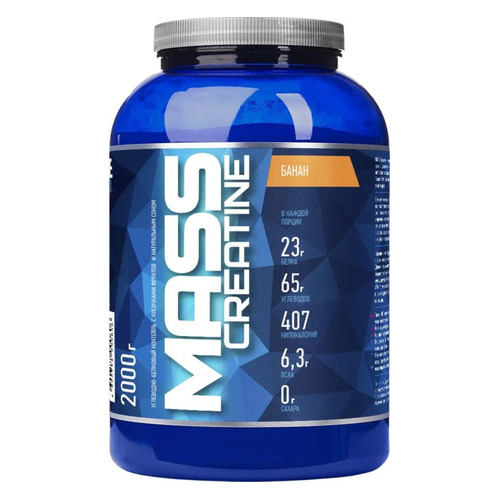 

Гейнер RLINE Mass+Creatine, 1, порошок, 2кг, банан, Mass+Creatine