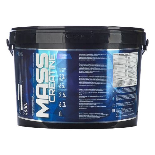 

Гейнер RLINE Mass+Creatine, 1, порошок, 4кг, малина, Mass+Creatine