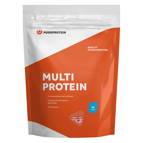 

Протеин PURE PROTEIN Multicomponent, порошок, 600гр, клубника со сливками, Multicomponent