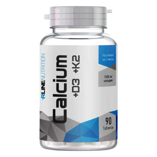 

Витамин RLINE Calcium +D3 +K2, таблетки, 90шт, без вкуса, Calcium +D3 +K2