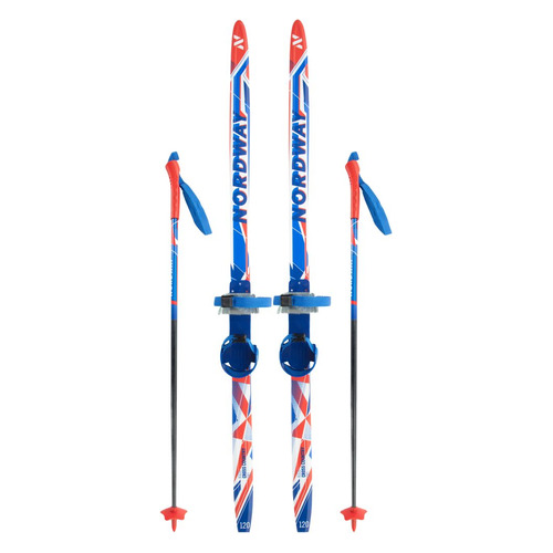 фото Лыжный комплект беговые nordway flame soft, 50-50-50мм, 120см, с креплением и палками [a20endxt008-mx]