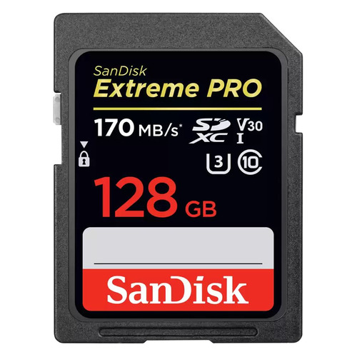 

Карта памяти SDXC UHS-I U3 Sandisk Extreme Pro 128 ГБ, 170 МБ/с, Class 10, SDSDXXY-128G-GN4IN, 1 шт., SDSDXXY-128G-GN4IN