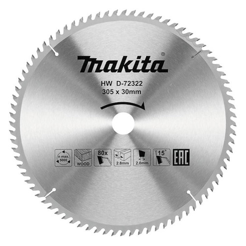 фото Пильный диск makita d-72322, по дереву, 305мм, 30мм, 1шт