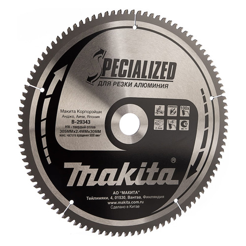 фото Пильный диск makita b-29343, по алюминию, 305мм, 1шт