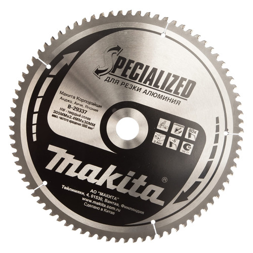 фото Пильный диск makita b-29337, по алюминию, 305мм, 1шт