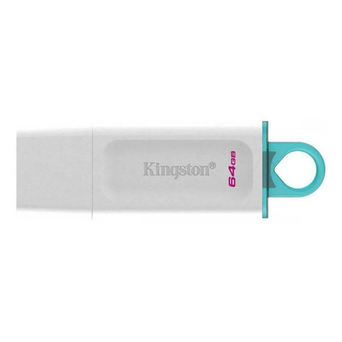 фото Флешка usb kingston datatraveler exodia 64гб, usb3.1, белый и бирюзовый [kc-u2g64-5r]