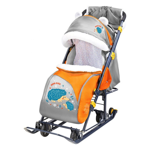 

Санки-коляска Ника Ника детям НД7-6 оранжевый/серый (НД7-6/13), Ника детям НД7-6