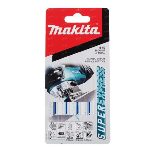 

Набор пилок Makita B-06482, по дереву, металлу, 73мм, 2.6 - 4.6 мм, 5шт, B-06482