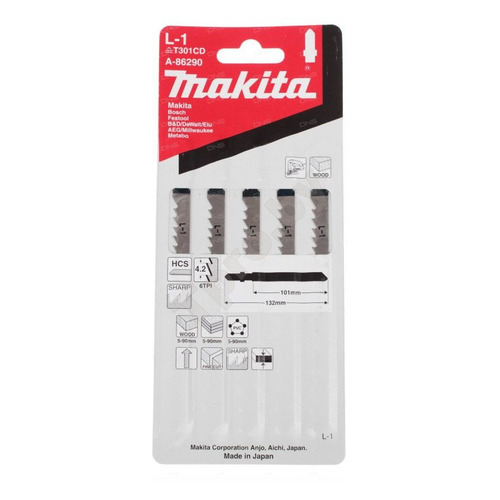 

Набор пилок Makita A-86290, по дереву, 101мм, 4.2 - 4.2 мм, 5шт, A-86290