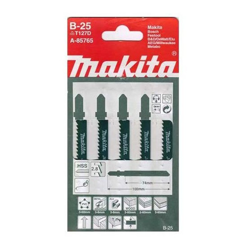 

Набор пилок Makita A-85765, по дереву, металлу, 74мм, 2.8 - 2.8 мм, 5шт, A-85765