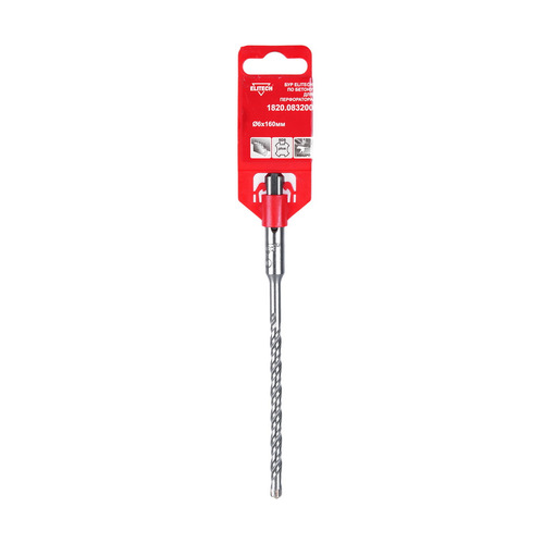 

Бур Elitech 1820.083200, по бетону, 6мм, SDS-PLUS, 1шт, 1820.083200