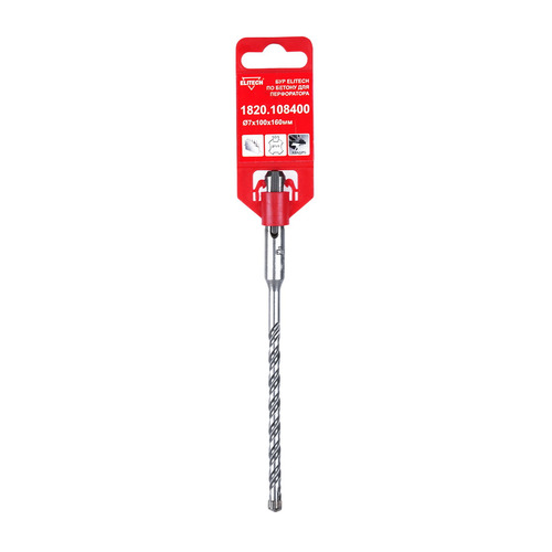 

Бур Elitech 1820.108400, по бетону, 7мм, SDS-PLUS, 1шт, 1820.108400