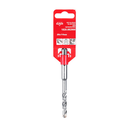 

Бур Elitech 1820.082900, по бетону, 8мм, SDS-PLUS, 1шт, 1820.082900